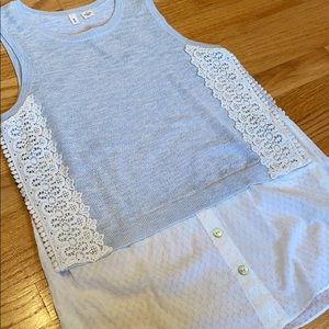 Anthropologie Moth sleeveless layered lace sweater